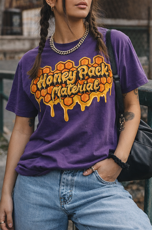 Honey Pack Dripping Honey Tee | Bee Honeycomb Graphic Shirt
