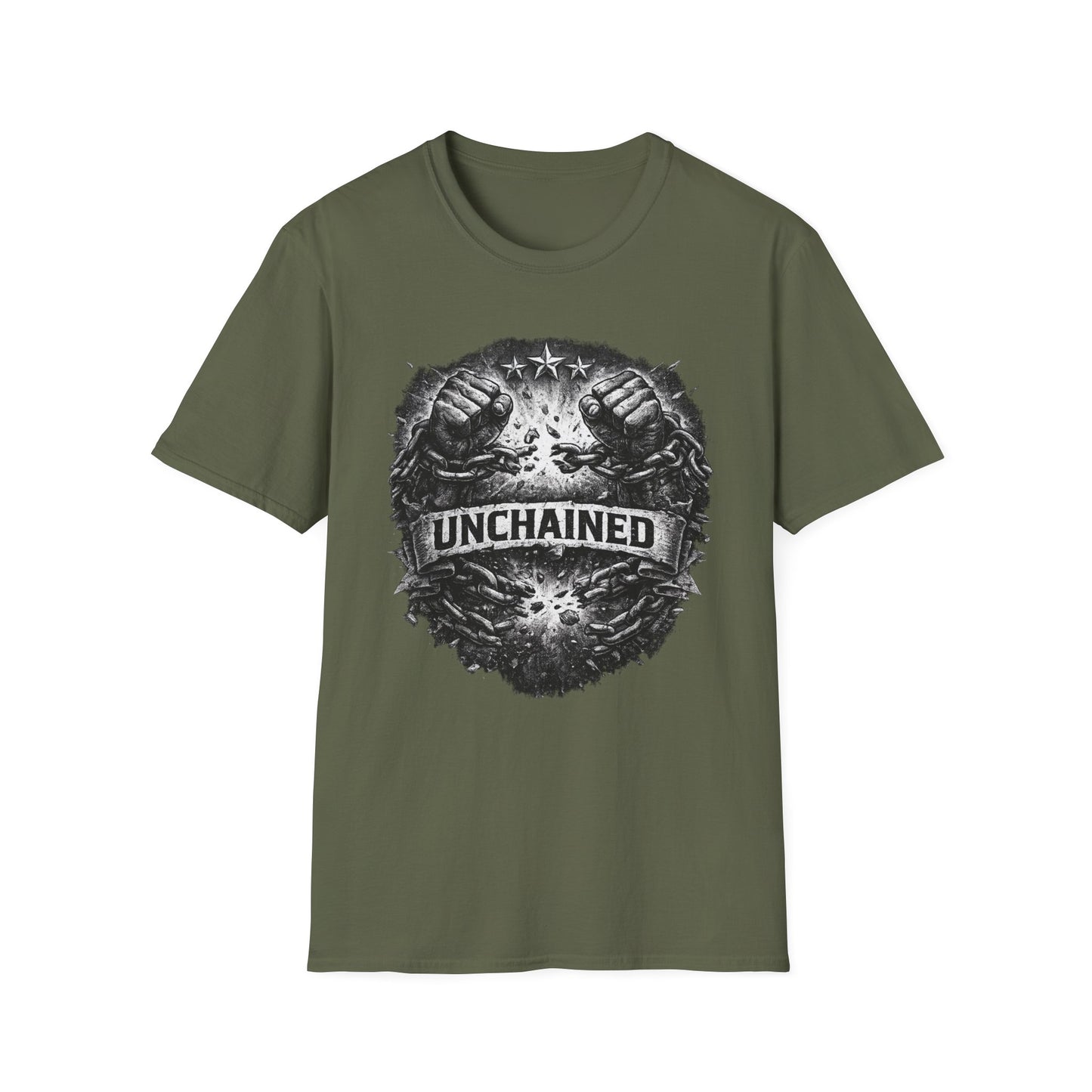 Unchained design T-Shirt | breaking chains graphic, vintage distressed
