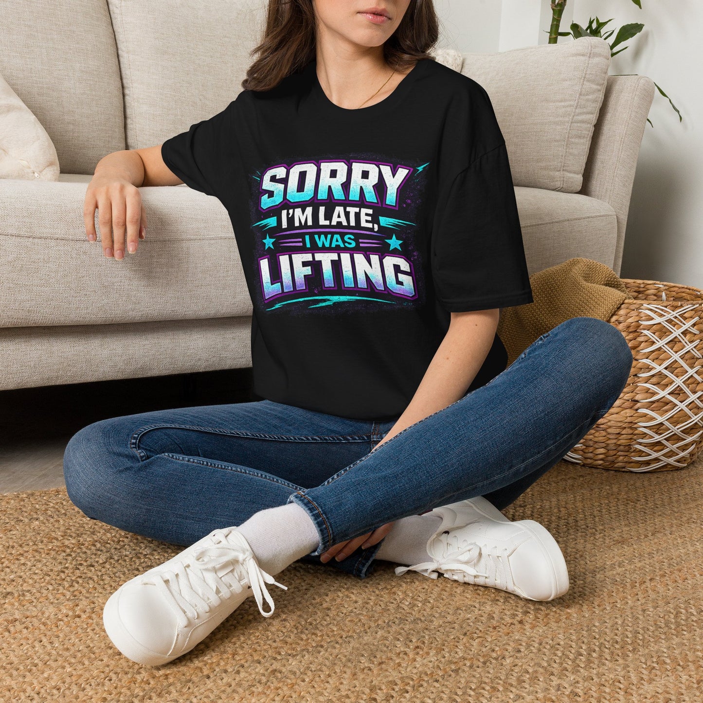 Sorry I'm Late I Was Lifting T-Shirt | Gym Workout Shirt | Gym Appeal