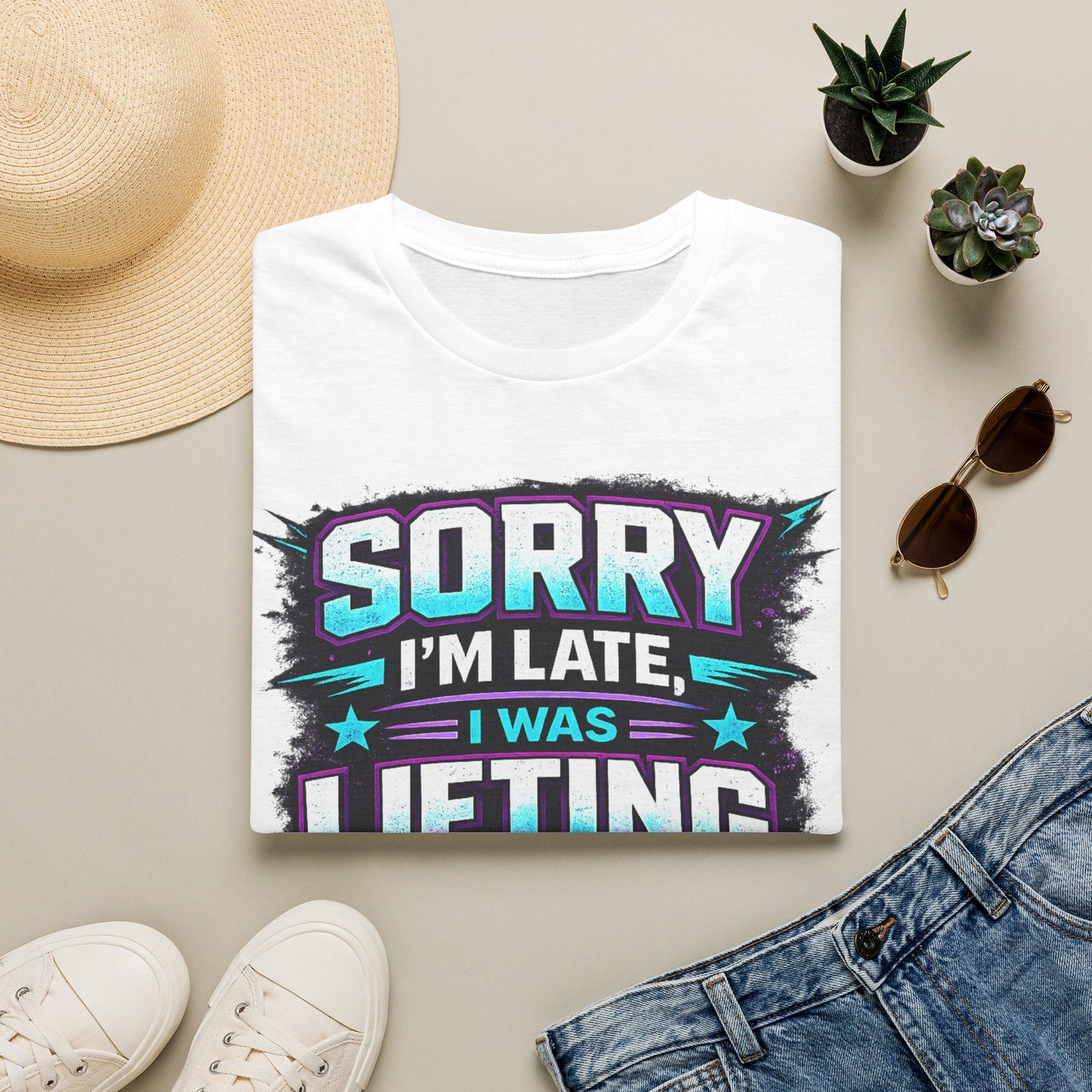 Sorry I'm Late I Was Lifting T-Shirt | Gym Workout Shirt | Gym Appeal