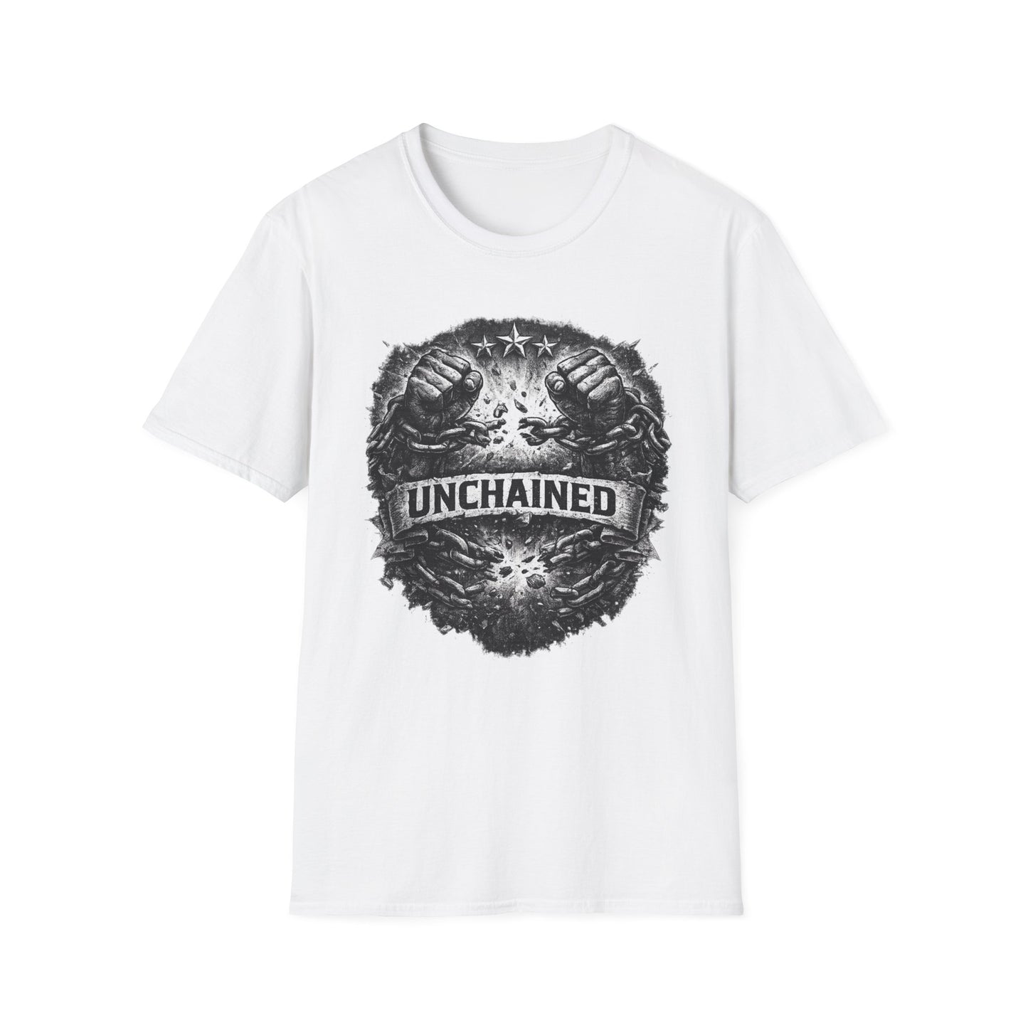 Unchained design T-Shirt | breaking chains graphic, vintage distressed