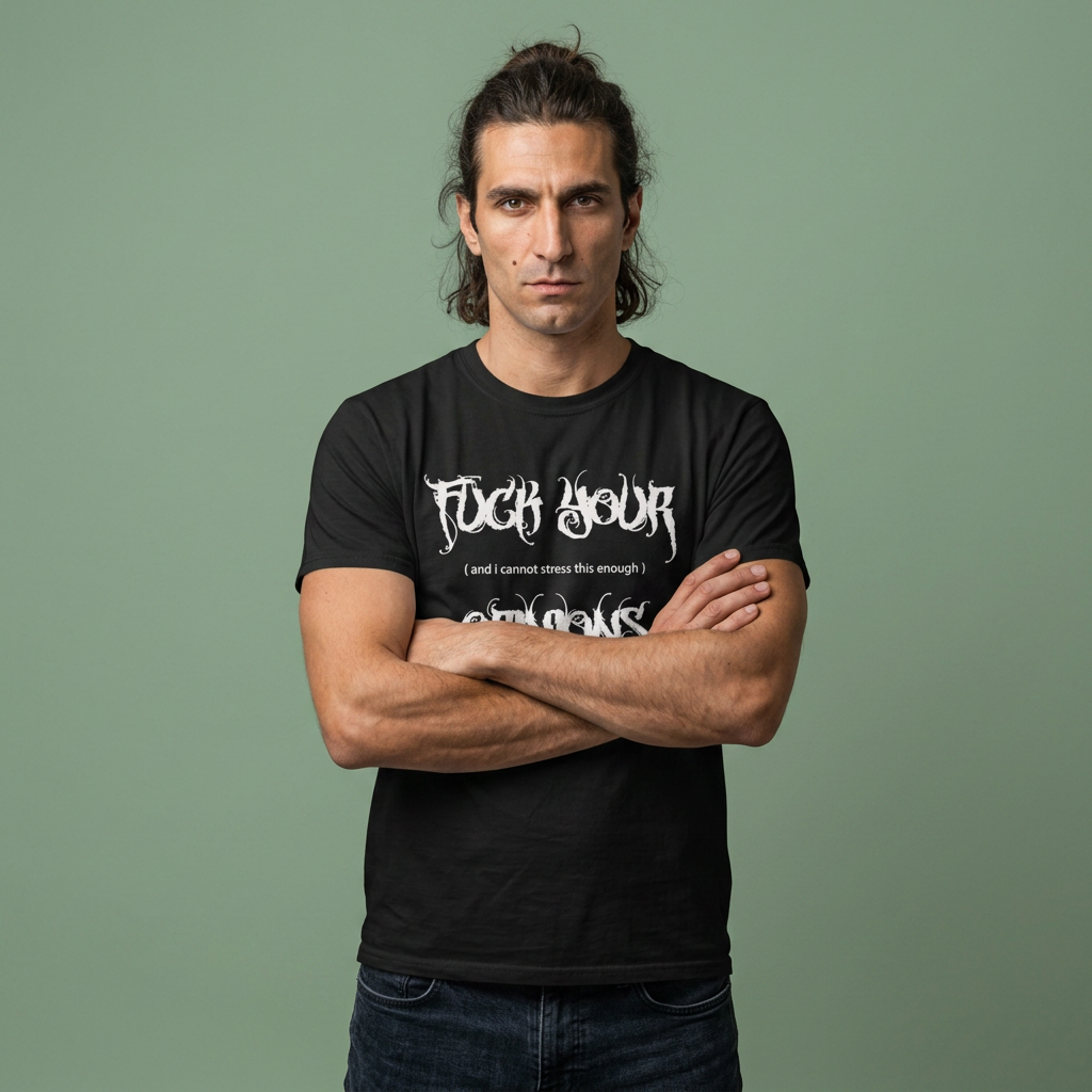 F**k Your Opinions Tee | Gothic Script, Bold Statement Shirt | Offensive T shirt | Grunge Style Shirt | Screw your opinions
