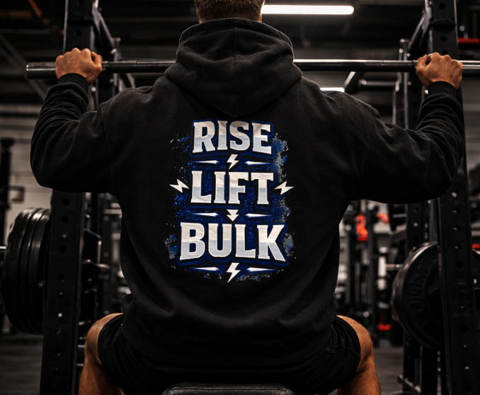Pillsbury Swoleboy Hoodie | Rise Lift Bulk Back Print | Funny Gym Appeal