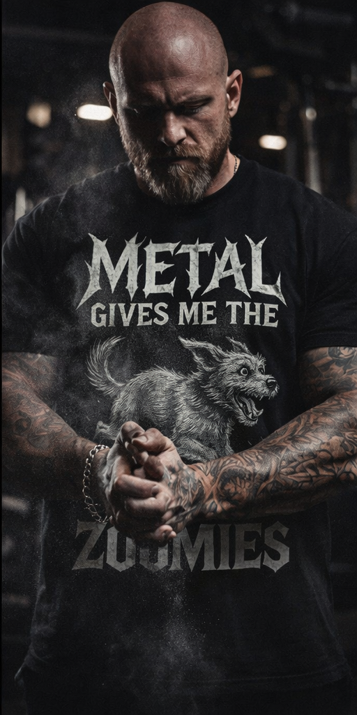 Metal Dog Zoomies T-Shirt, Unisex Graphic Tee, Pet Lover Gift, Music Enthusiast Apparel, Casual Everyday Wear, Unique Dog Lover Shirt