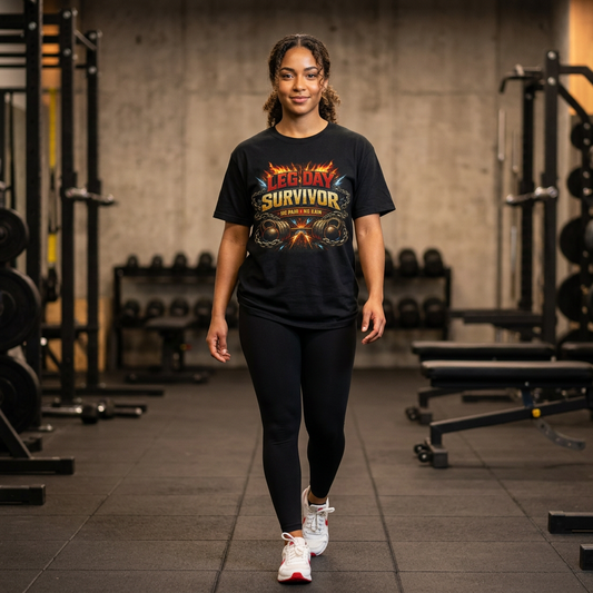 Leg Day Survivor T-Shirt | Fitness Gym Workout Weightlifting