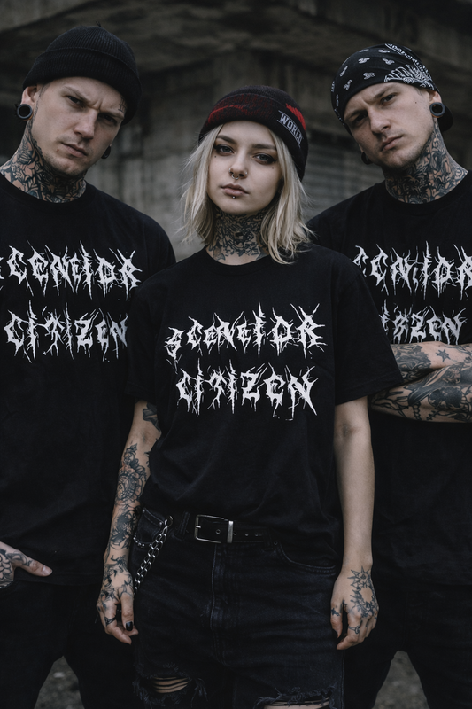 Retired Emo/Scene Phase Grunge Style Sceneior Citizen Unisex Softstyle T-Shirt, Vintage Alternative Tee, Punk Rock Fashion Shirt, Nostalgic