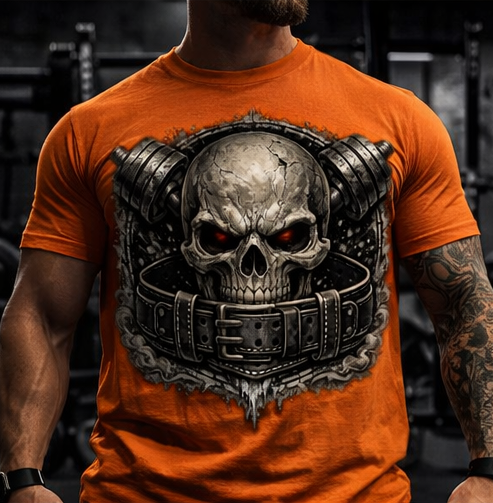 Skull Gas Mask Tee | Gothic Skull Illustration, Grunge Biker Shirt, Fitness Gym Appeal