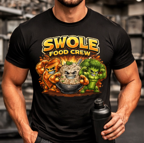 Swole Food Crew T-Shirt | Cute Muscle Food Characters