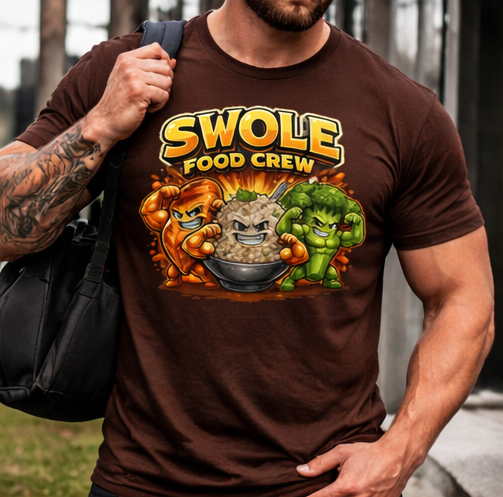 Swole Food Crew T-Shirt | Cute Muscle Food Characters