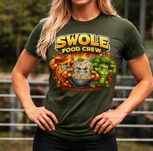 Swole Food Crew T-Shirt | Cute Muscle Food Characters