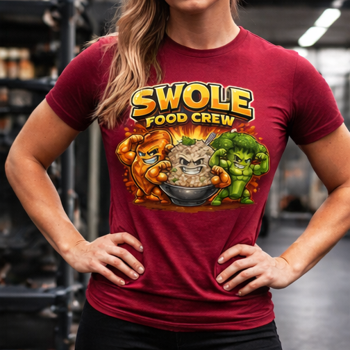 Swole Food Crew T-Shirt | Cute Muscle Food Characters