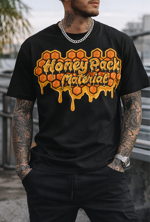 Honey Pack Dripping Honey Tee | Bee Honeycomb Graphic Shirt