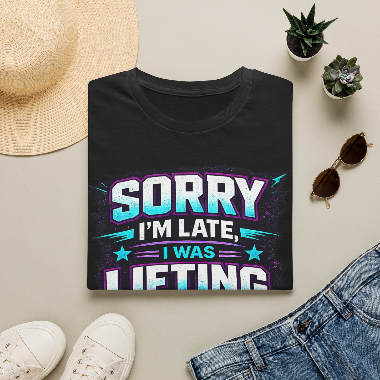 Sorry I'm Late I Was Lifting T-Shirt | Gym Workout Shirt | Gym Appeal