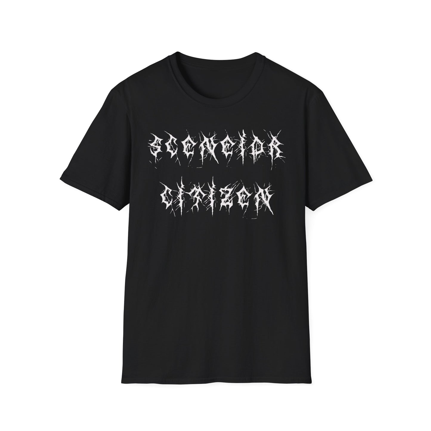 Retired Emo/Scene Phase Grunge Style Sceneior Citizen Unisex Softstyle T-Shirt, Vintage Alternative Tee, Punk Rock Fashion Shirt, Nostalgic