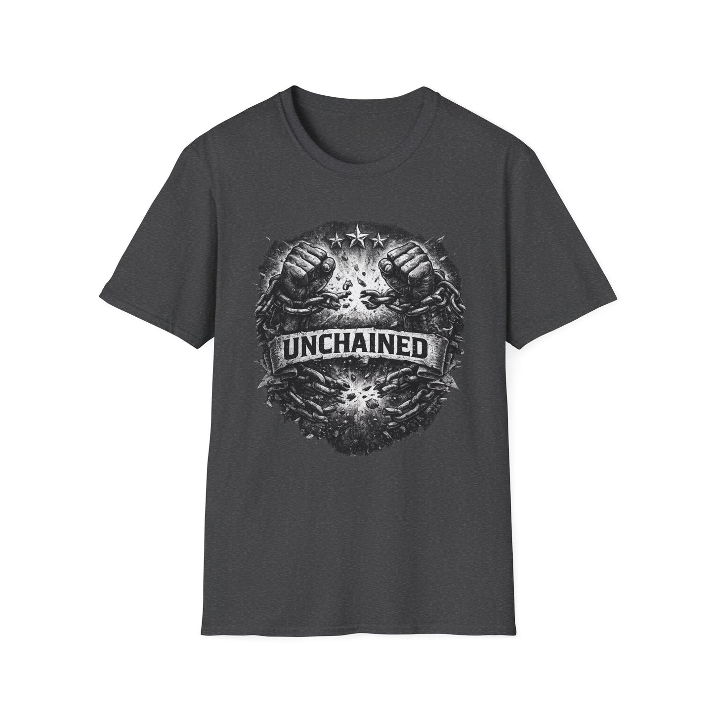Unchained design T-Shirt | breaking chains graphic, vintage distressed